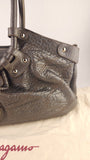 Salvatore Ferragamo Gancini Silver Leather Shoulder Bag - 3808