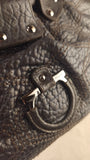 Salvatore Ferragamo Gancini Silver Leather Shoulder Bag - 3808