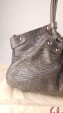 Salvatore Ferragamo Gancini Silver Leather Shoulder Bag - 3808