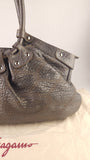 Salvatore Ferragamo Gancini Silver Leather Shoulder Bag - 3808