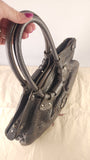 Salvatore Ferragamo Gancini Silver Leather Shoulder Bag - 3808