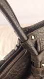 Salvatore Ferragamo Gancini Silver Leather Shoulder Bag - 3808