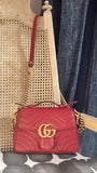 Gucci Marmont Red Leather Top Handle 2way Bag - R0006