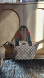 Gucci Beige Canvas Sherry Line Handbag - 3810