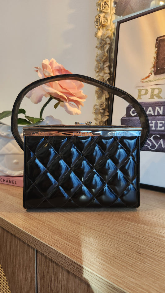 Chanel Black Patent Leather Vanity Box - G0727