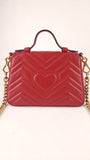 Gucci Marmont Red Leather Top Handle 2way Bag - R0006