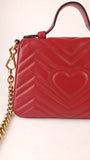 Gucci Marmont Red Leather Top Handle 2way Bag - R0006