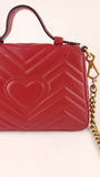 Gucci Marmont Red Leather Top Handle 2way Bag - R0006