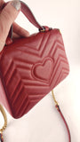 Gucci Marmont Red Leather Top Handle 2way Bag - R0006
