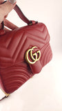 Gucci Marmont Red Leather Top Handle 2way Bag - R0006
