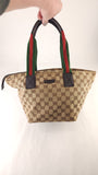Gucci Beige Canvas Sherry Line Handbag - 3810