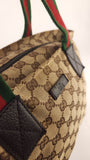 Gucci Beige Canvas Sherry Line Handbag - 3810