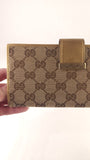 Gucci GG Canvas Long Wallet w/ Gold Trim - 3772