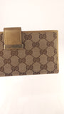 Gucci GG Canvas Long Wallet w/ Gold Trim - 3772