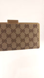 Gucci GG Canvas Long Wallet w/ Gold Trim - 3772
