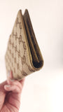 Gucci GG Canvas Long Wallet w/ Gold Trim - 3772