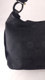 Salvatore Ferragamo Black Gancini Canvas Shoulder Bag - 3931