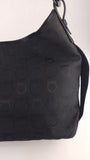 Salvatore Ferragamo Black Gancini Canvas Shoulder Bag - 3931
