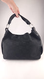 Salvatore Ferragamo Black Gancini Canvas Shoulder Bag - 3931