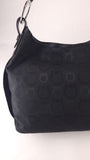 Salvatore Ferragamo Black Gancini Canvas Shoulder Bag - 3931
