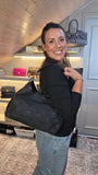 Salvatore Ferragamo Black Gancini Canvas Shoulder Bag - 3931