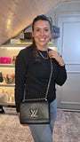 Louis Vuitton Black Epi LV Twist Shoulder Bag - R0015