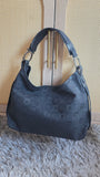 Salvatore Ferragamo Black Gancini Canvas Shoulder Bag - 3931