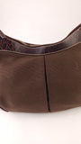 Celine Brown Canvas/Embossed Leather Shoulder Bag - R0340