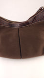 Celine Brown Canvas/Embossed Leather Shoulder Bag - R0340