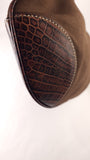 Celine Brown Canvas/Embossed Leather Shoulder Bag - R0340