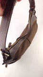 Celine Brown Canvas/Embossed Leather Shoulder Bag - R0340