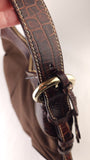 Celine Brown Canvas/Embossed Leather Shoulder Bag - R0340