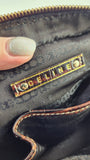 Celine Brown Canvas/Embossed Leather Shoulder Bag - R0340