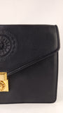 Versace Black Leather Sunburst Medusa Clutch Bag - 3925