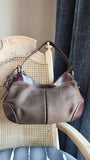 Celine Brown Canvas/Embossed Leather Shoulder Bag - R0340