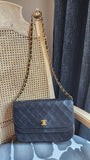 Chanel Matelasse Black Lambskin Chain Shoulder Bag - 3501