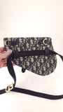 Christian Dior Navy Trotter Print Saddle Belt Bag - R0303
