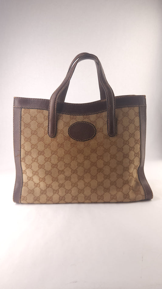 Gucci GG Brown Canvas/Leather Tote - G0508