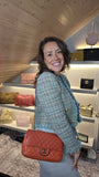 Chanel Matelasse Red Lambskin Double Flap Shoulder Bag - G0465