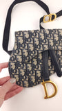 Christian Dior Navy Trotter Print Saddle Belt Bag - R0303