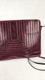 Fendi Burgandy Patent Leather Stitched Shoulder Bag - G0274
