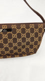 Gucci GG Brown/Beige Canvas Boat Shoulder Bag - 3325