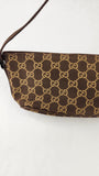 Gucci GG Brown/Beige Canvas Boat Shoulder Bag - 3325