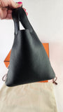Hermes Picotin Taurillon Clemence Black Leather Palladium Hardware 18 PM - G0343