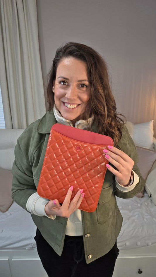 Chanel Coral Quilted Tablet Case - G0300