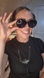 Versace Black and Gold Tone Sunglasses - G0524