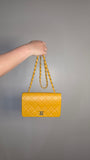 Chanel Matelasse Golden Yellow Lambskin Chain Shoulder Bag - 3489