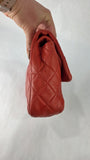 Chanel Matelasse Red Lambskin Double Flap Shoulder Bag - G0465