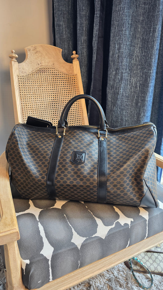 Celine Black Macadam Canvas Boston Bag - G0318