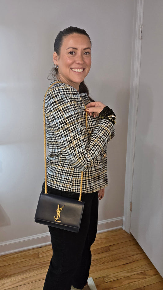 YSL Navy Leather Small Kate Shoulder Bag - 3237